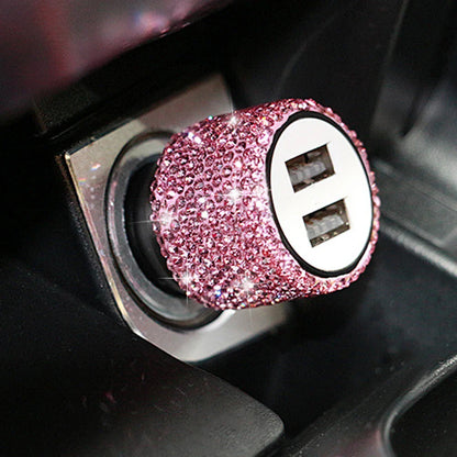 New Bling USB Car Charger Dual Port Fast Adapter