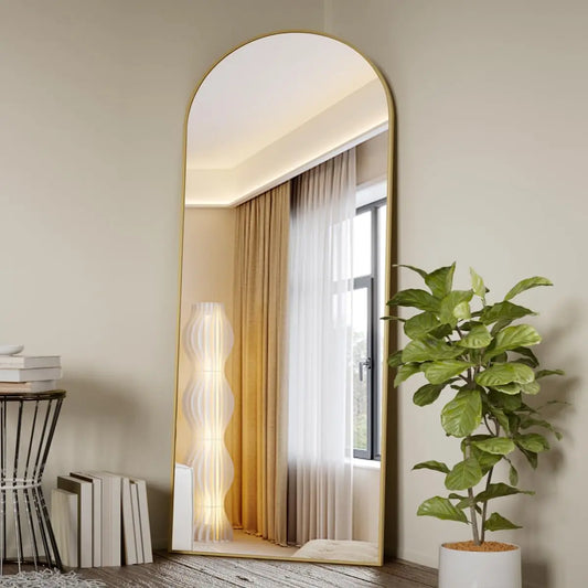 Arched Full Body Floor Mirror With Stand