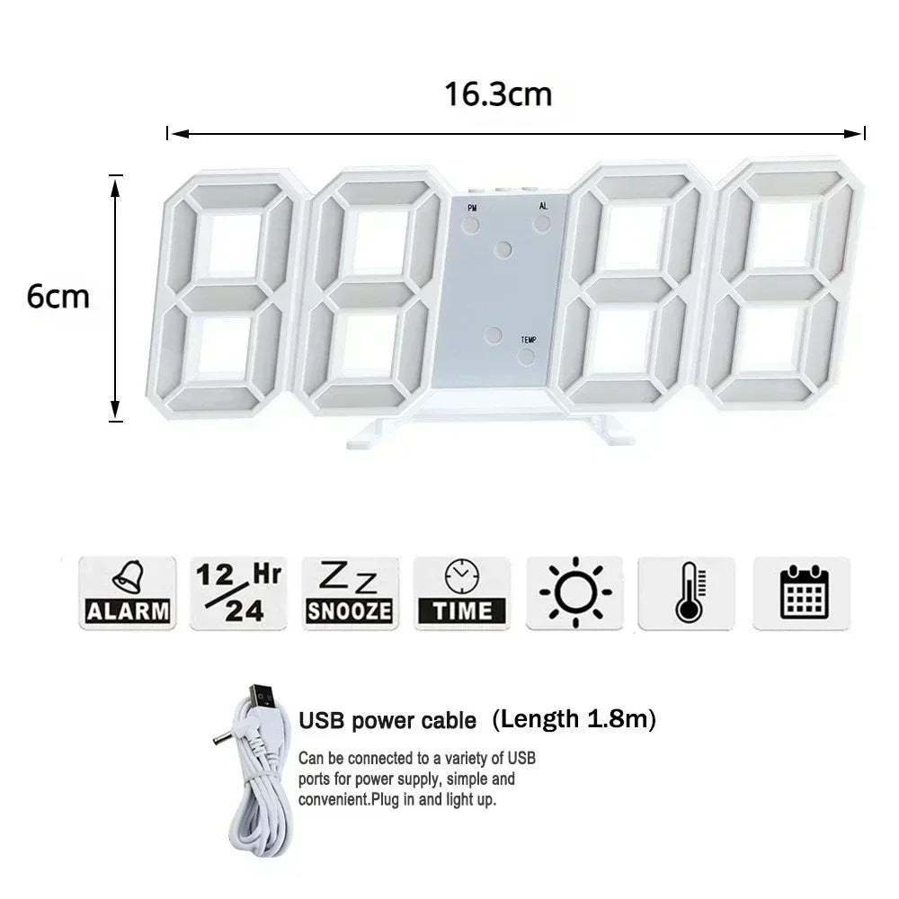 Digital Clock Wall Clocks Decoration for Bedroom