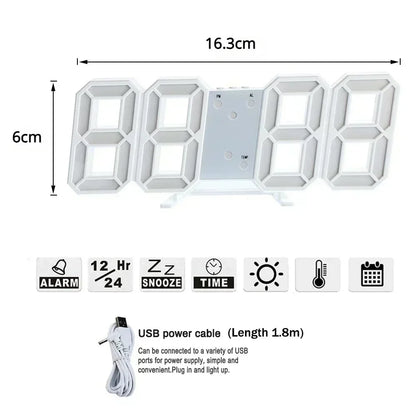 Digital Clock Wall Clocks Decoration for Bedroom