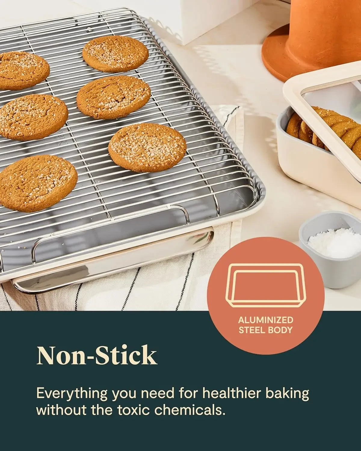 11-Pc Aluminized Nonstick Ceramic Bakeware Set