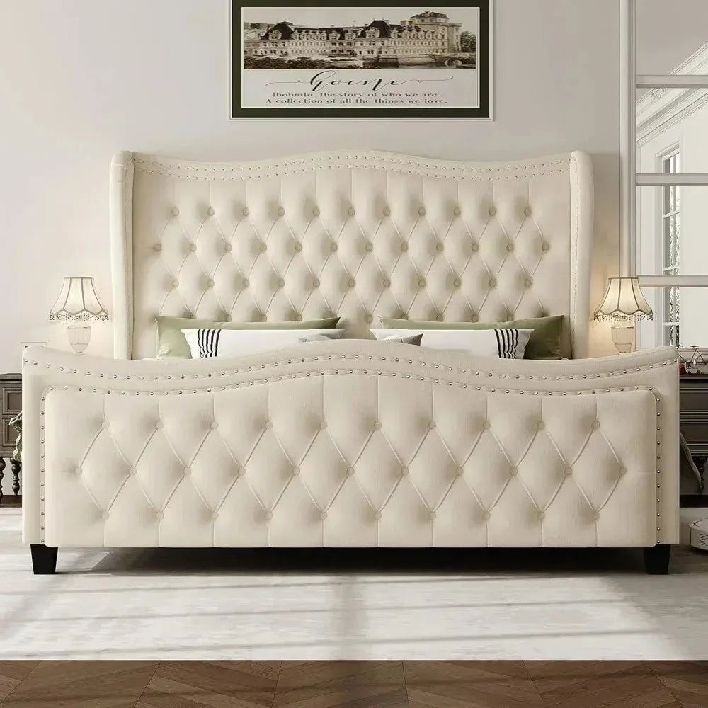 55" Queen or King Size Bed Frame and Headboard