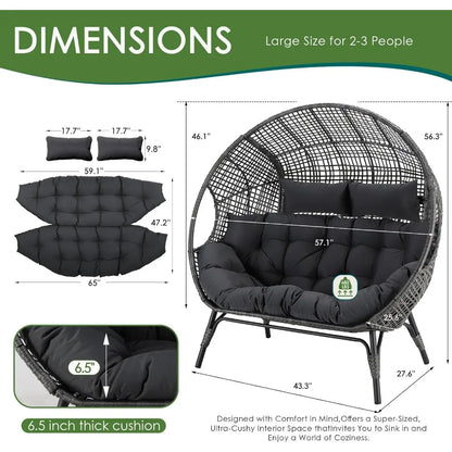 Double Egg 2 Person Oversized Chair