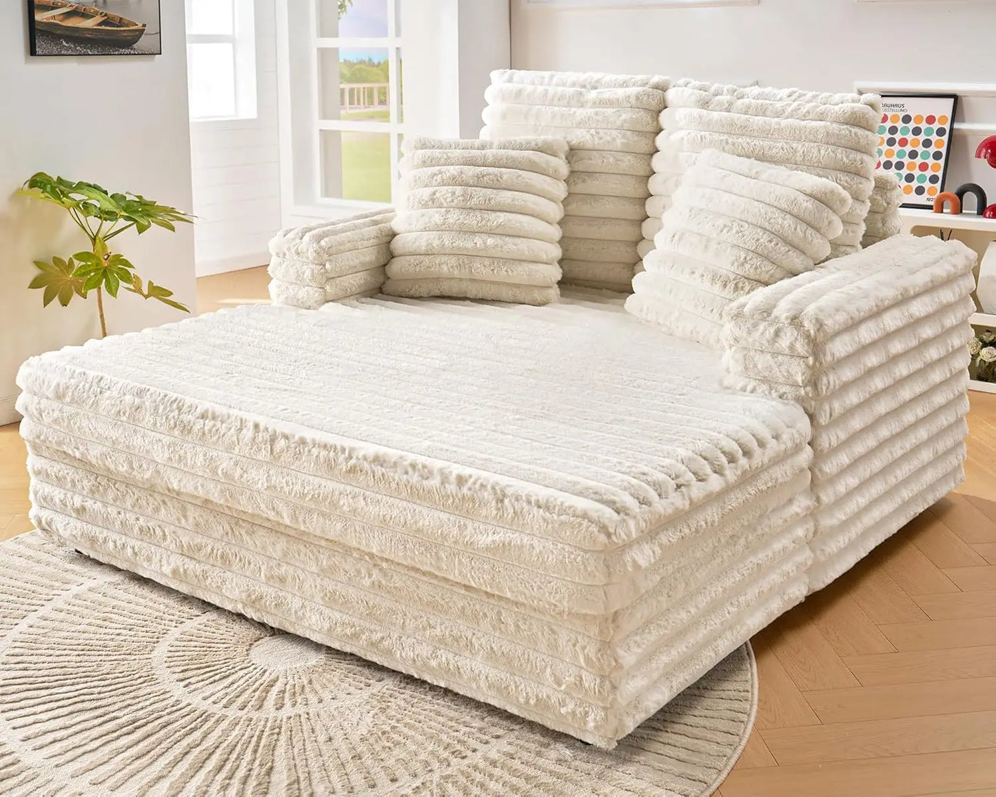 53" Upholstered Chaise Lounge