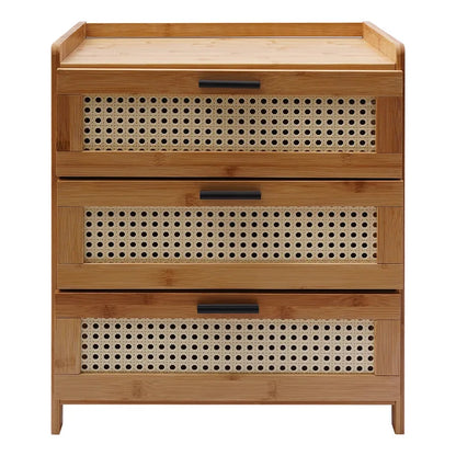 3- Drawer Bamboo Wood Nightstand