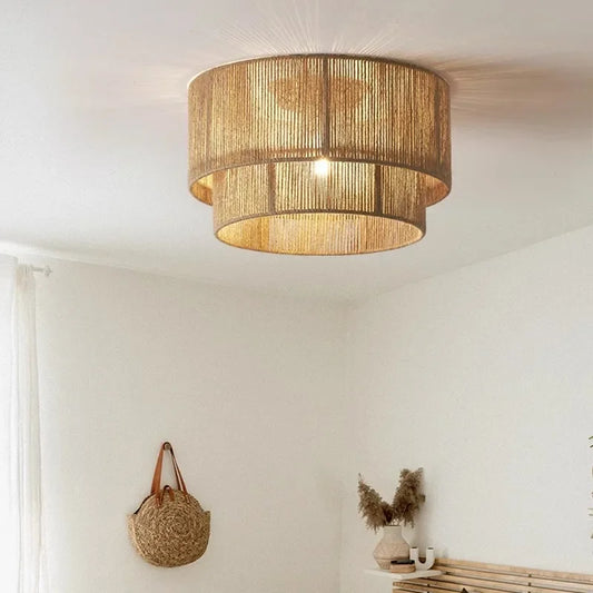 Vintage Hemp Rope Double Ceiling Light