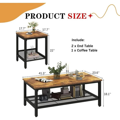 3 Pc Coffee Table Set