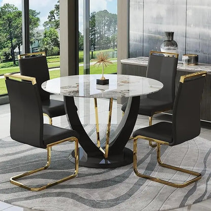 4 sets of 48" round dining table with 4 cushioned chairs