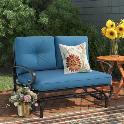 Glider Rocking Bench with Resistant Cushions