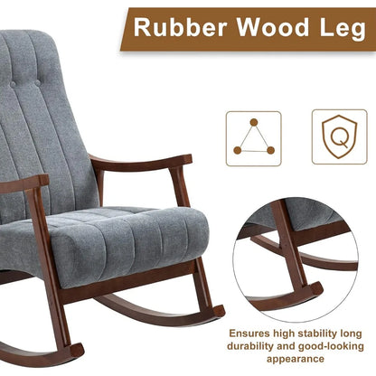 Fabric Padded Comfortable Rocking Chair