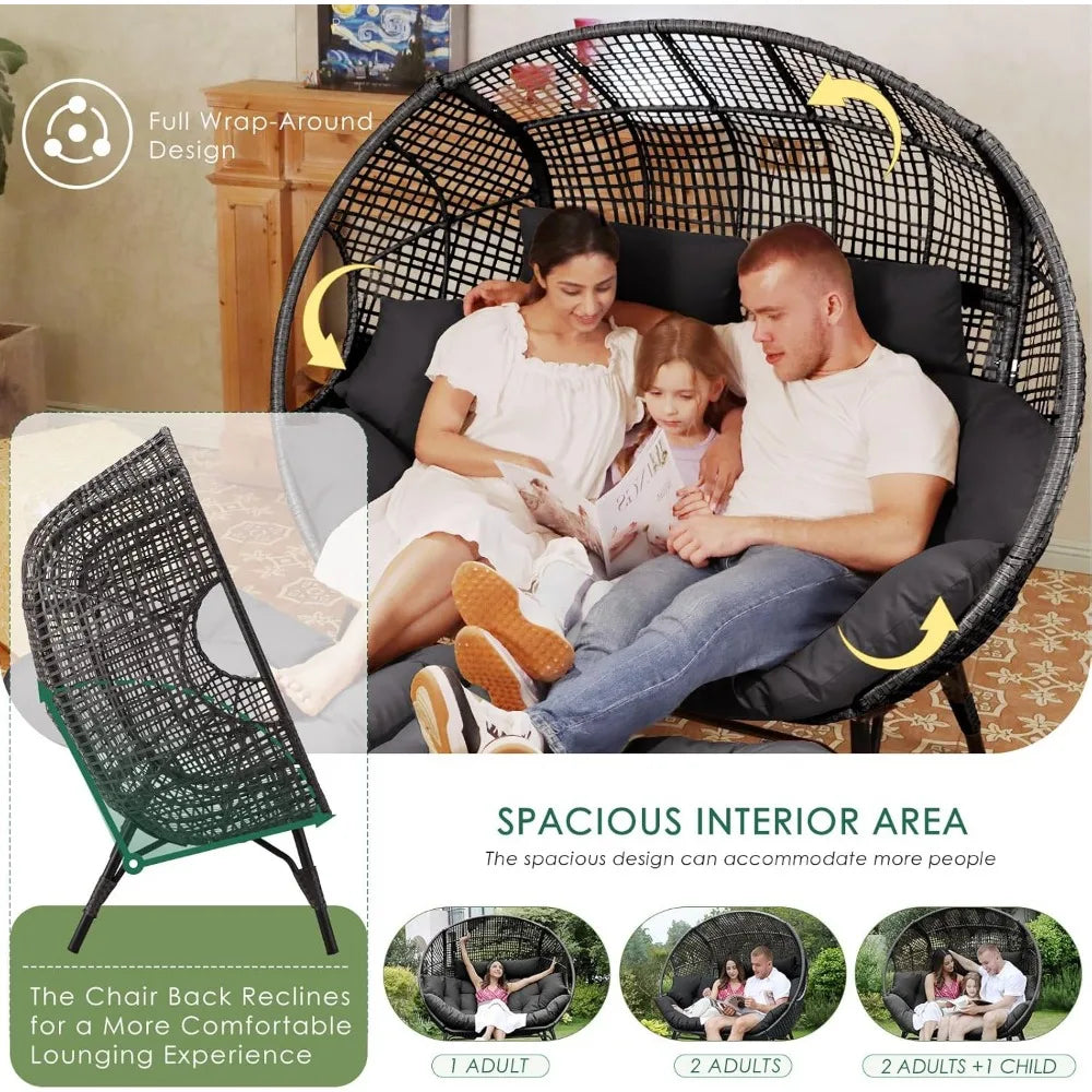 Double Egg 2 Person Oversized Chair