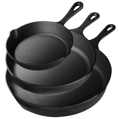 AEDG Cast Iron Skillet Set Preseasoned Nonstick Cookware