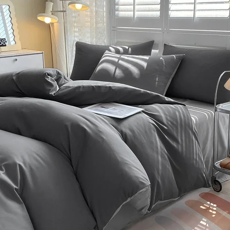 Solid Color Duvet Cover Set