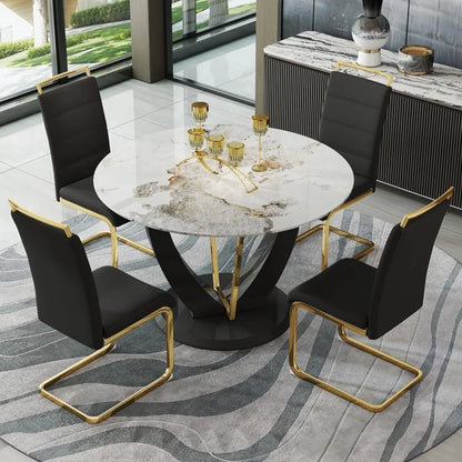 4 sets of 48" round dining table with 4 cushioned chairs