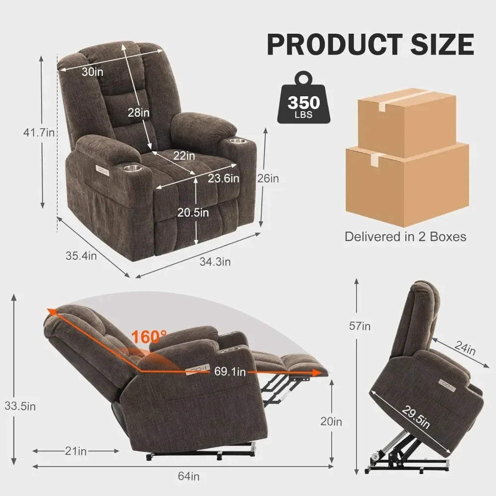 Power Lift Recliner Chair with Heat and Massage