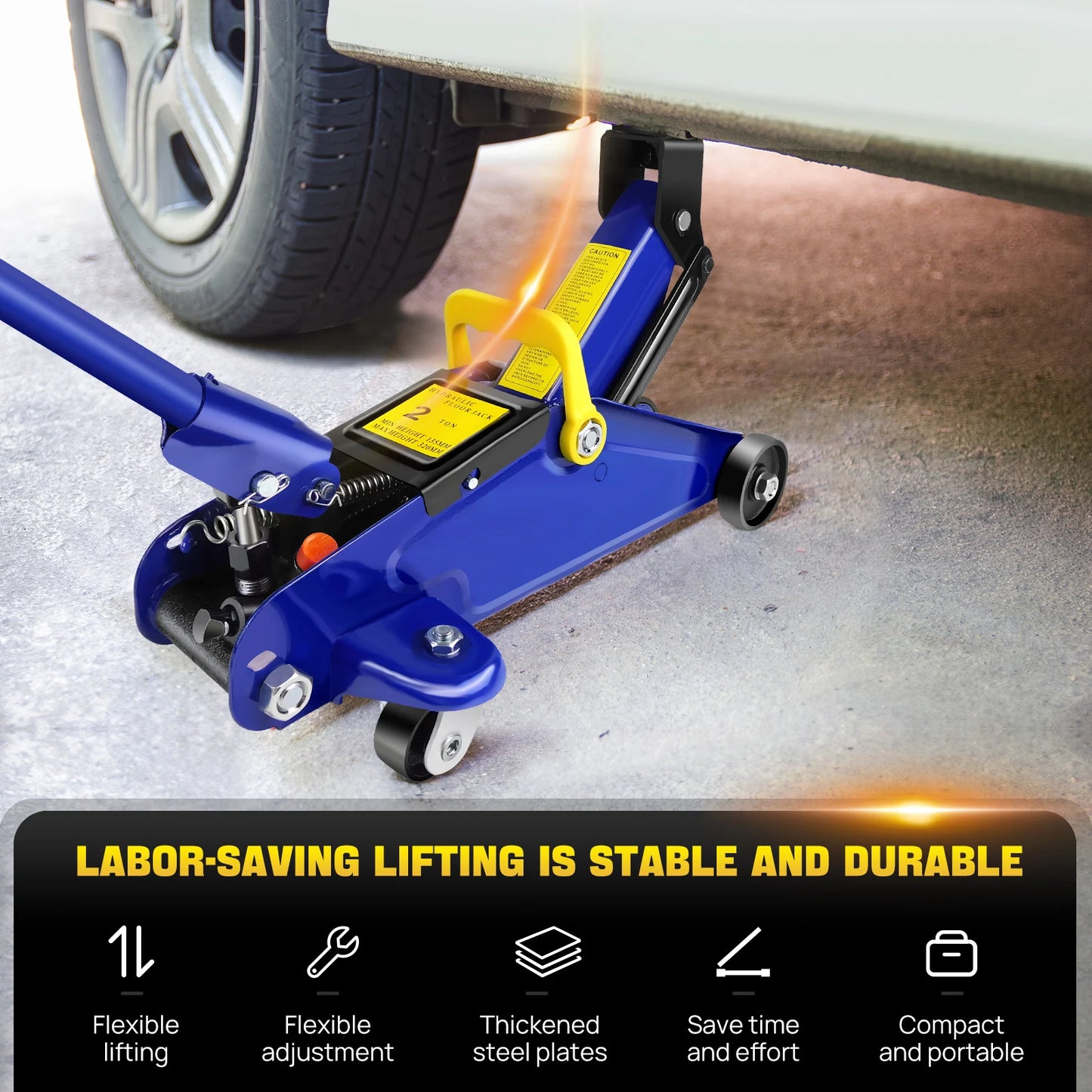 2-Ton Floor Jack & Stand Combo