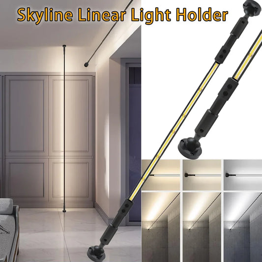 Modern Black White Linear Wall Lamp Skyline Wall Sconce Background LED Bar