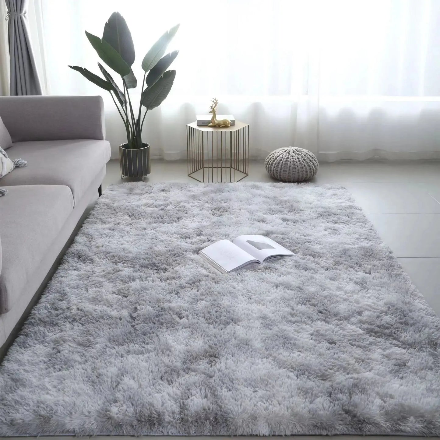 Scandinavian Filament Wool Tie-dye Velvet Living Room/Bedroom Carpet