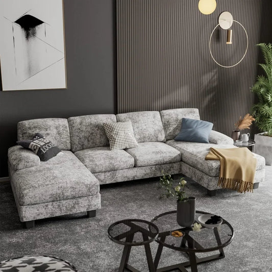 4 Seat U-Shaped Convertible Sectional Sofa Couch