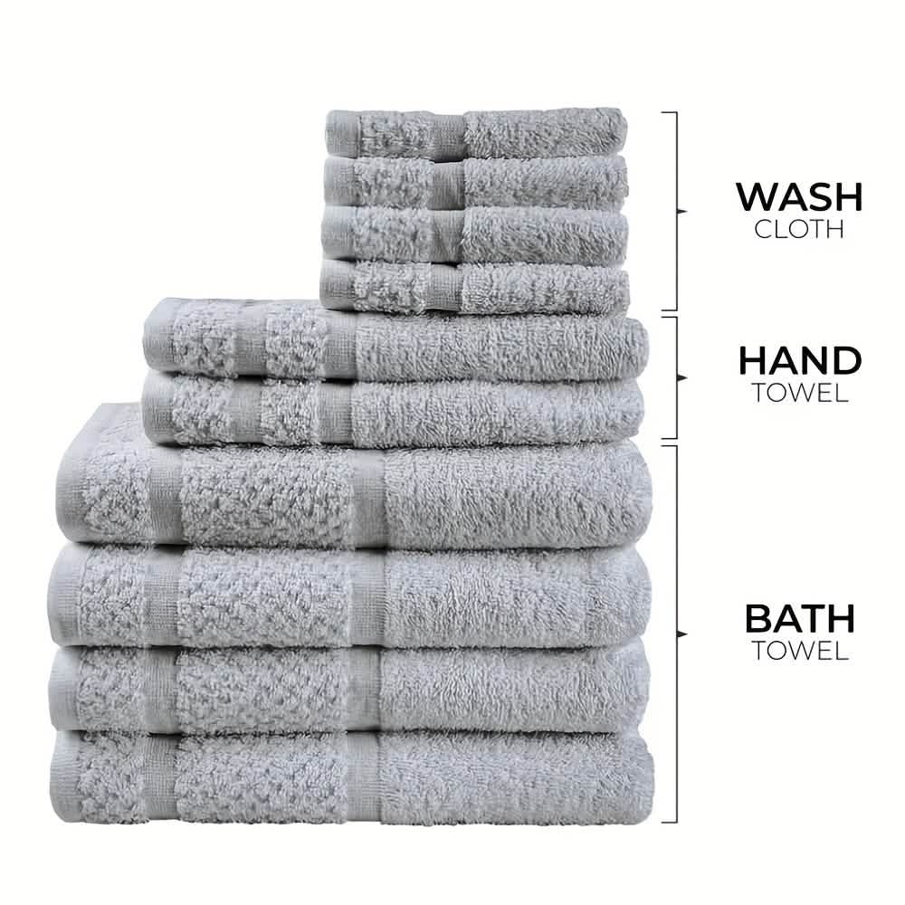 Gray Cotton Bath Towel Set
