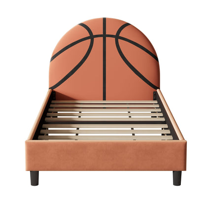 Basketball Design Upholstered Twin Platform Bed Sport Style