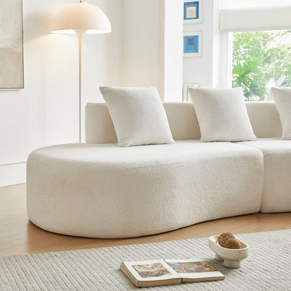 Curved Boneless Couch, Half Moon Sofa, 5 Seat