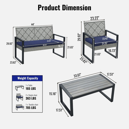 4 Piece Patio Furniture Set