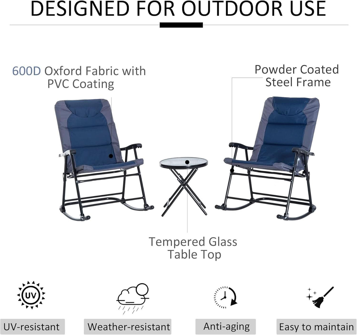 Three Piece Outdoor Patio Furniture Set