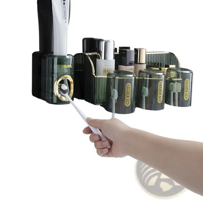 Automatic Toothpaste Dispenser and Toothbrush Holder