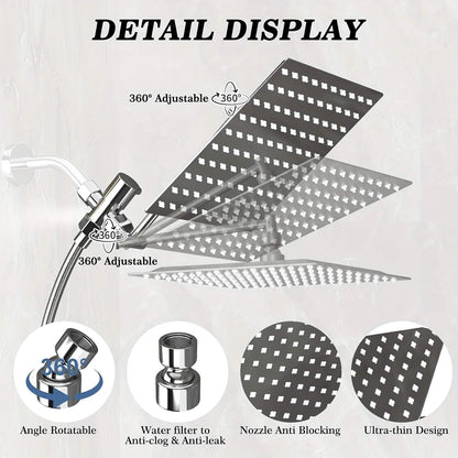 High Pressure Rainfall & Handheld Shower Head