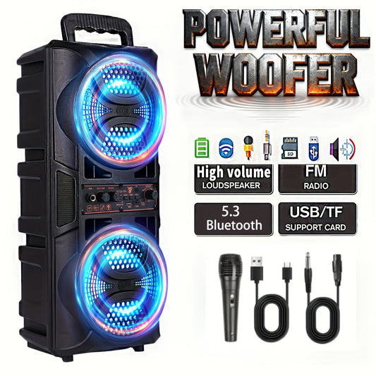 Portable Bluetooth Speaker with Subwoofer Bass