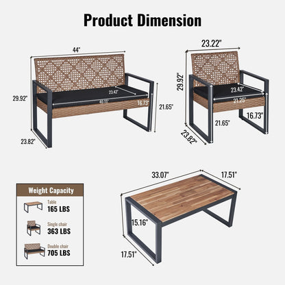 4 Piece Patio Furniture Set