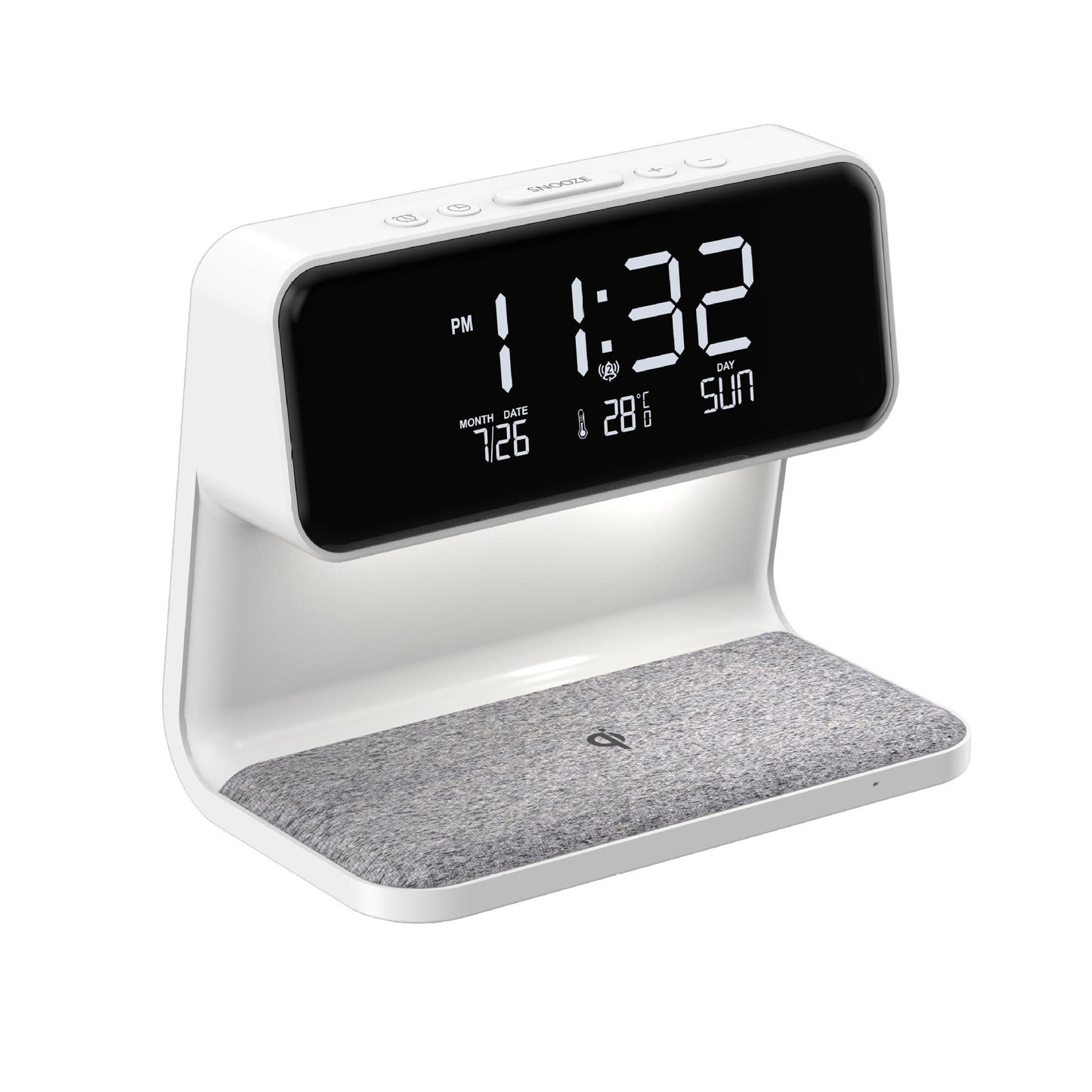 Bedside Lamp Wireless Charging LCD Screen Alarm Clock