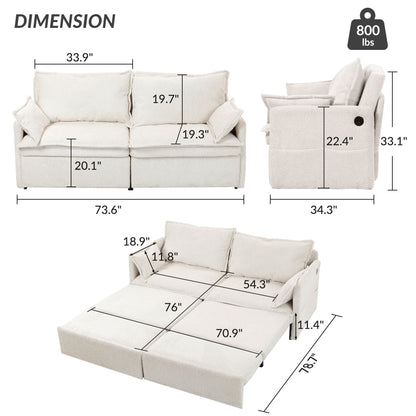 Pull Out Sofa Bed, Convertible Sleeper Sofa