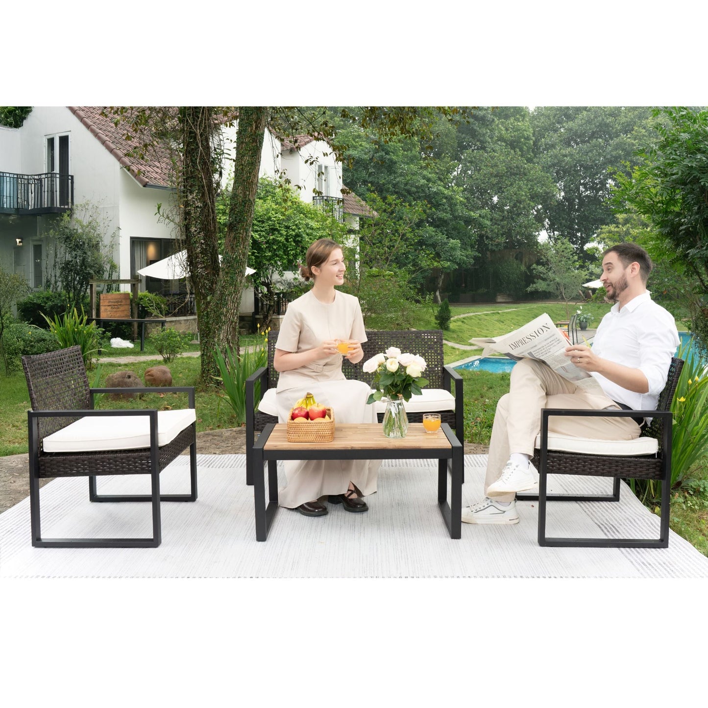 4 Piece Patio Furniture Set