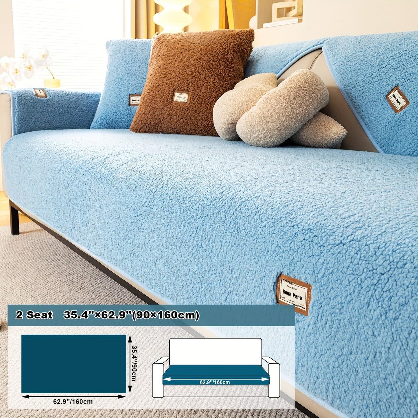 High-Quality Plush Sherpa Sofa Cover