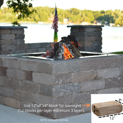 24" square SST fire pit insert, campfire fun pit