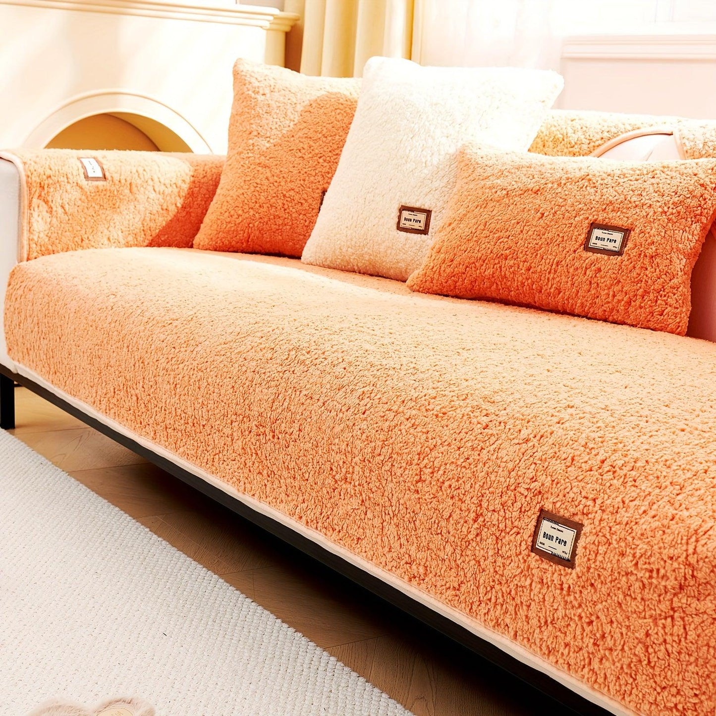 High-Quality Plush Sherpa Sofa Cover