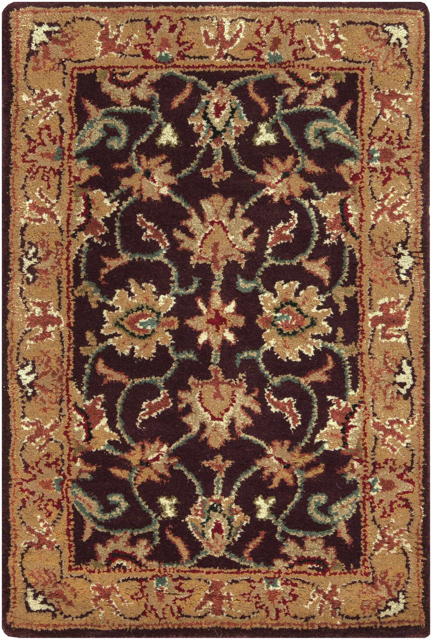 Cherryfield Burgundy Wool Area Rug