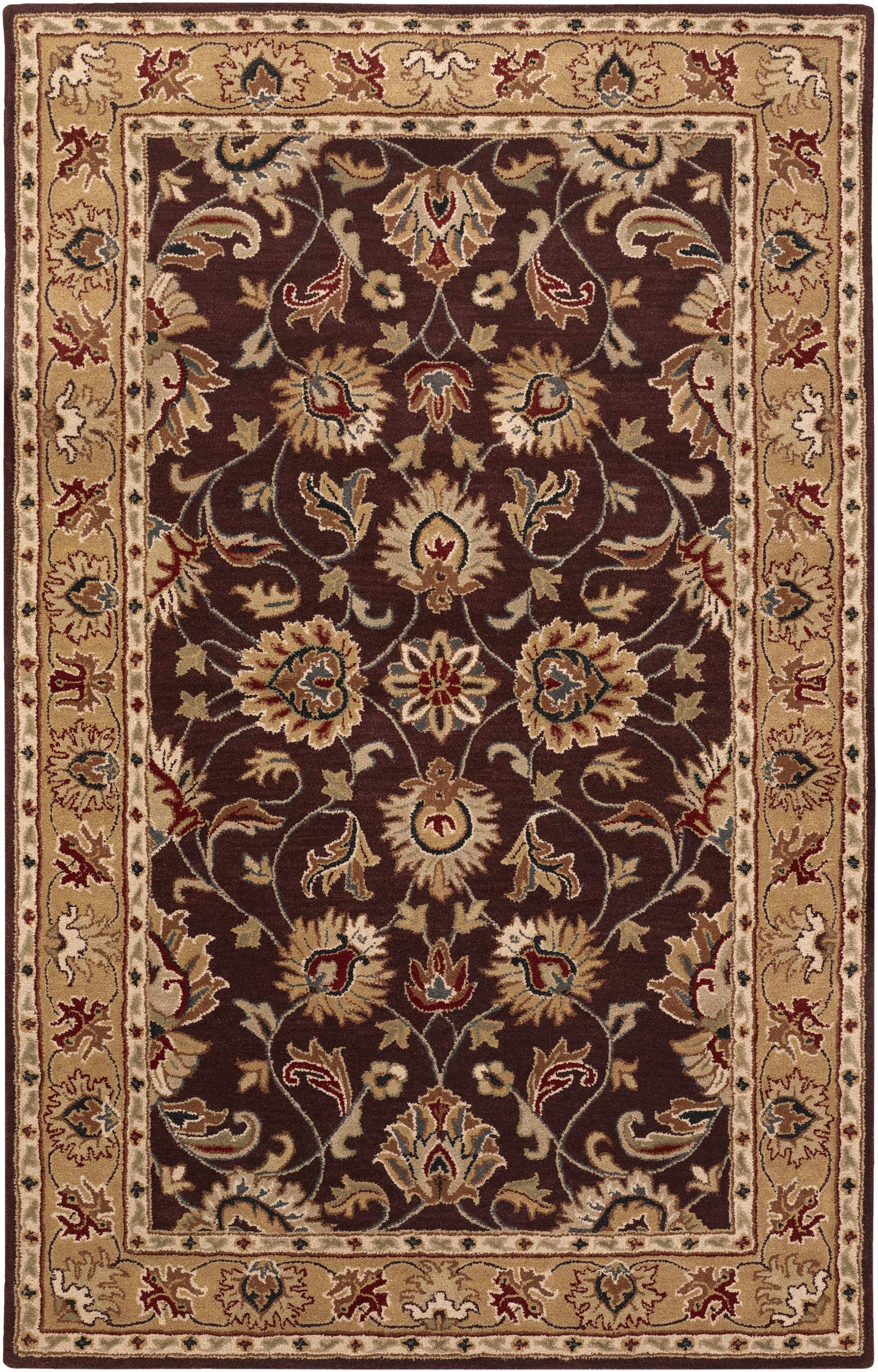 Cherryfield Burgundy Wool Area Rug