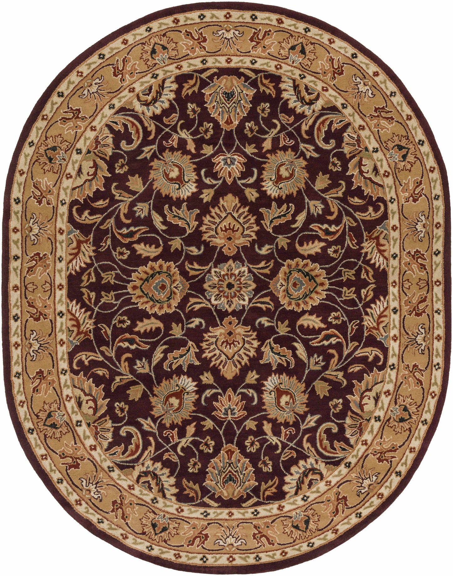 Cherryfield Burgundy Wool Area Rug