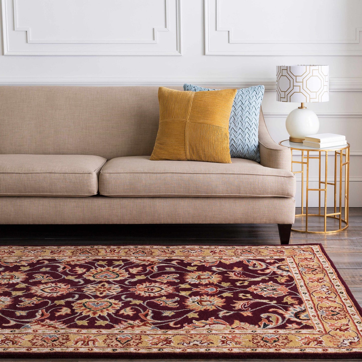 Cherryfield Burgundy Wool Area Rug