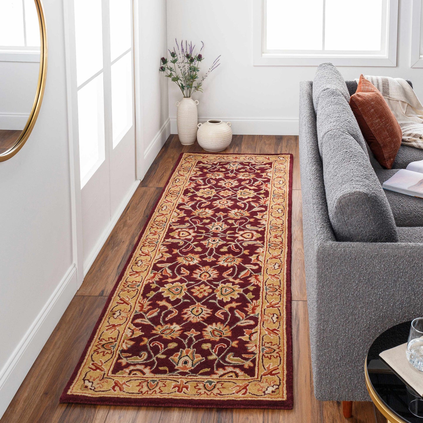 Cherryfield Burgundy Wool Area Rug