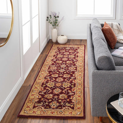 Cherryfield Burgundy Wool Area Rug