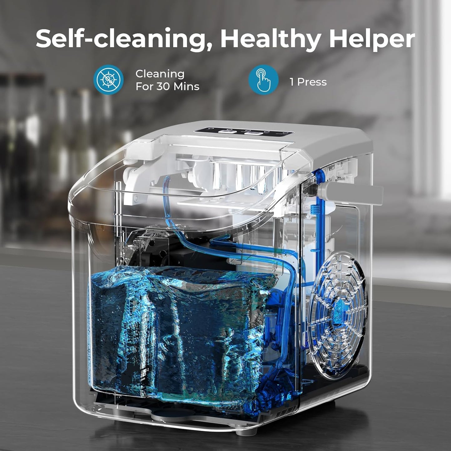 Kismile Ice Makers Countertop with Handle