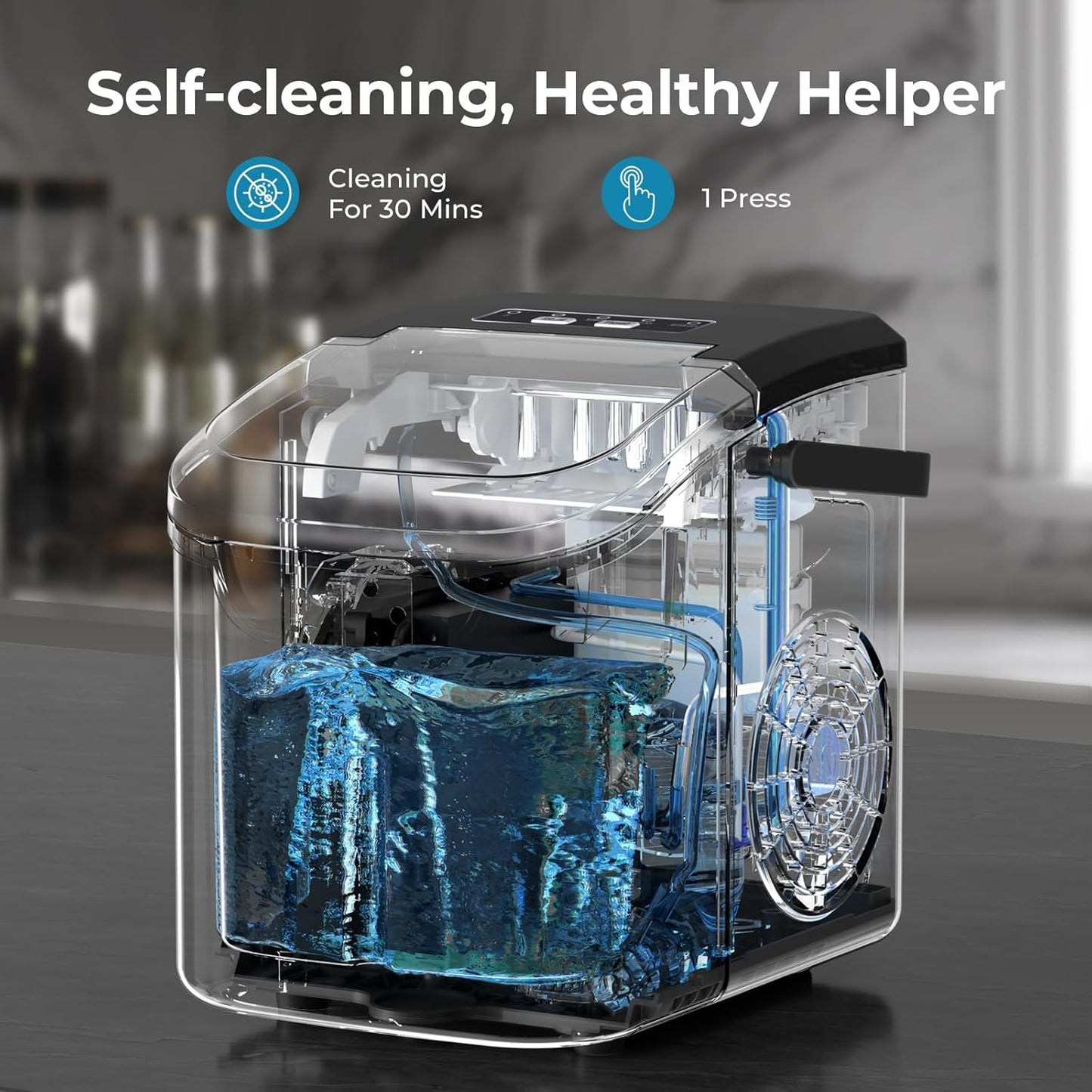 Kismile Ice Makers Countertop with Handle