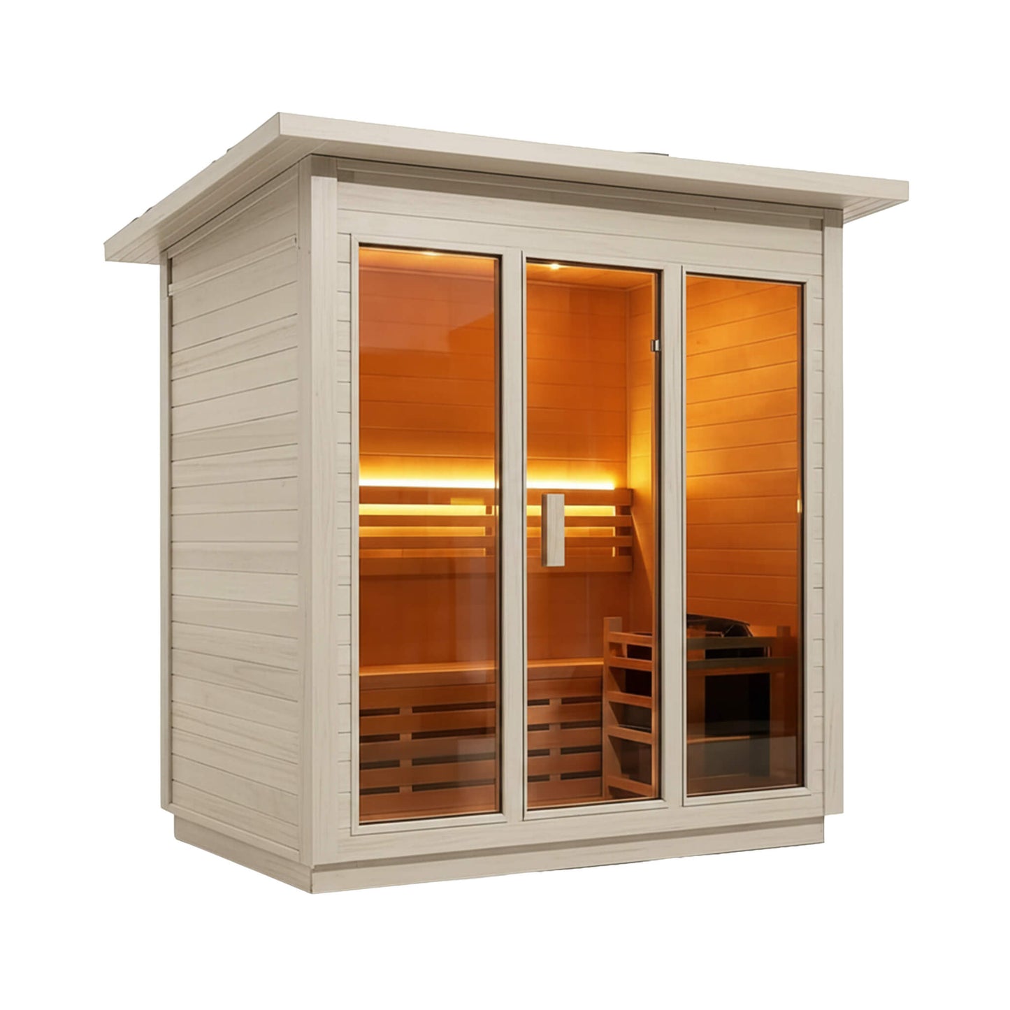 Custom 4-Person Luxury Spruce Outdoor Steam Sauna With Heater  [Made-To-Order]