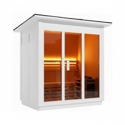 Custom 4-Person Luxury Spruce Outdoor Steam Sauna With Heater  [Made-To-Order]