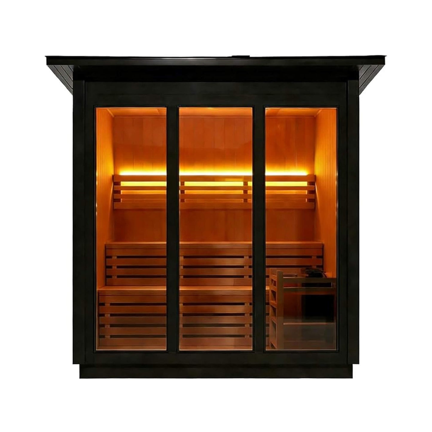 Custom 4-Person Luxury Spruce Outdoor Steam Sauna With Heater  [Made-To-Order]