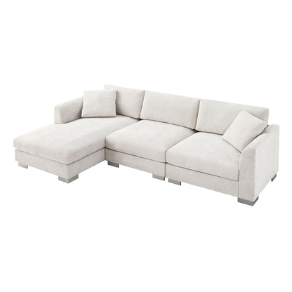 Modern Cloud Sectional Sofa L Shaped Luxury Couch Set